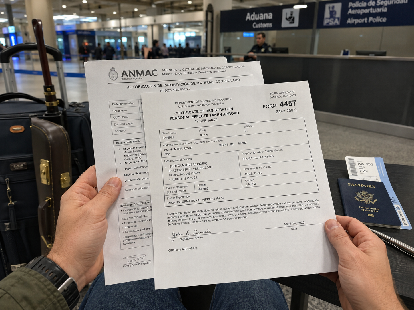 Argentina Gun Permits: U.S. Form 4457 and ANMAC Process