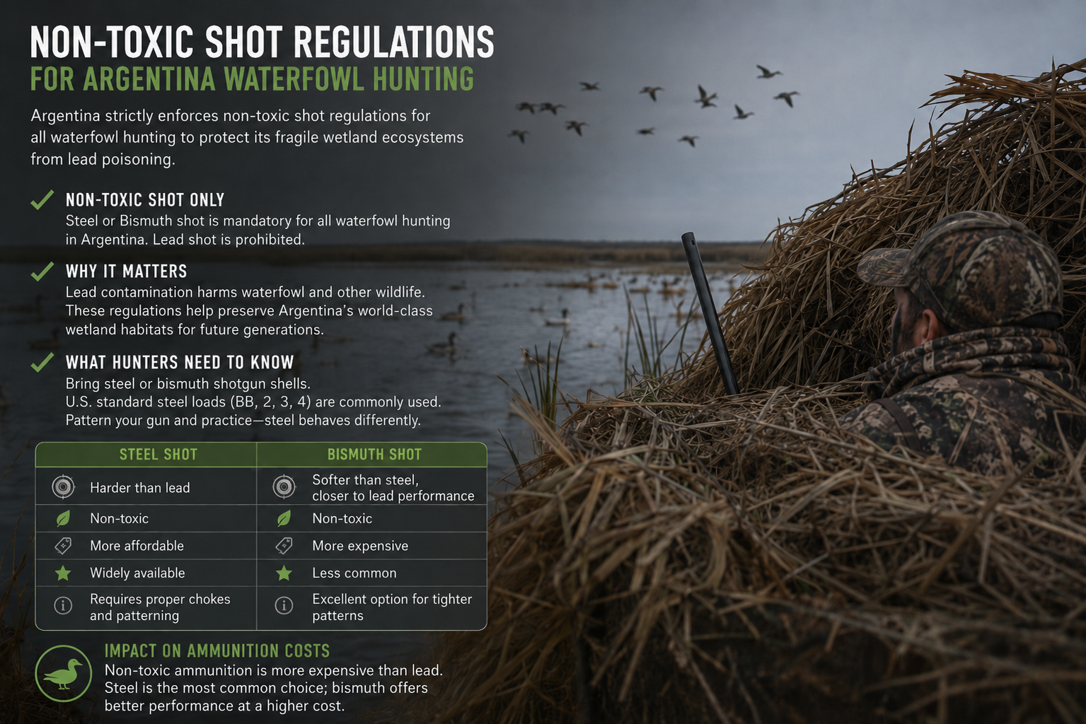 Non-Toxic Shot Regulations for Argentina Waterfowl Hunting