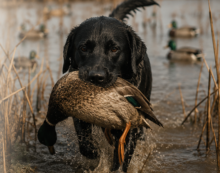 Labrador Retrievers in the Argentine Duck Marsh