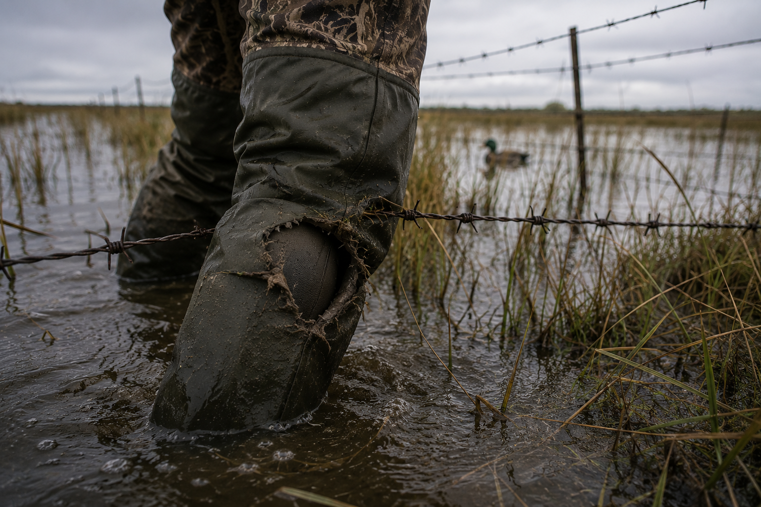 Torn Waders: Surviving Submerged Barbed Wire in the Pampas